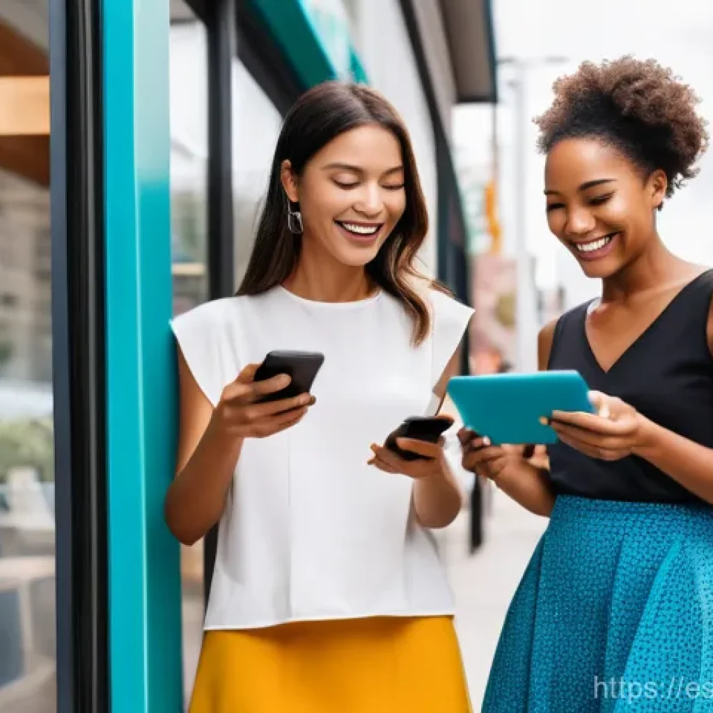 옴니채널 경험에서의 A B 테스트 기법 - **Omnichannel Customer Journey in a Modern Cityscape:**
"A diverse group of adults (ages 25-55),...