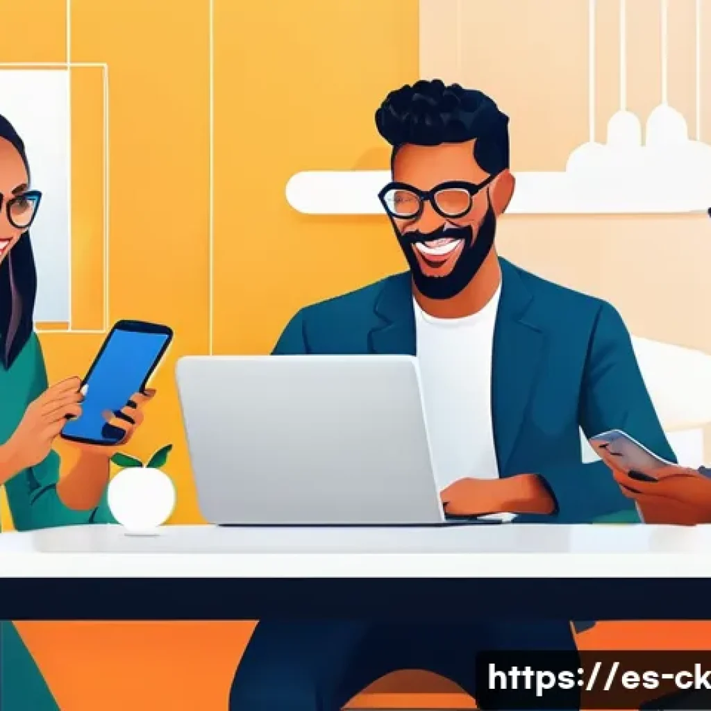 고객 경험을 위한 옴니채널 플랫폼 선택 가이드 - **Prompt 1: The Seamless Customer Journey**
"A vibrant and modern digital illustration depicting...